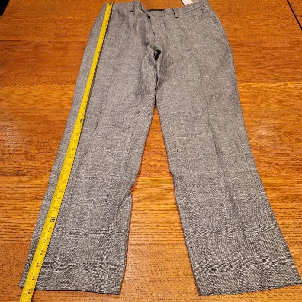 Banana Republic Slim Fit 100% Linen Dress Pants 34x32 Gray NWT